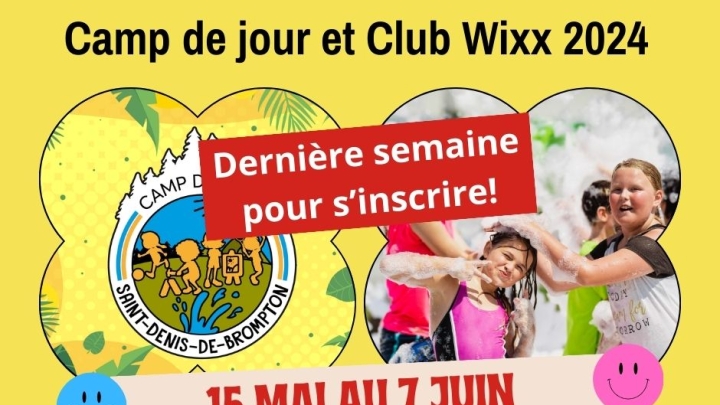 Dernière chance pour s'inscrire au camp de jour