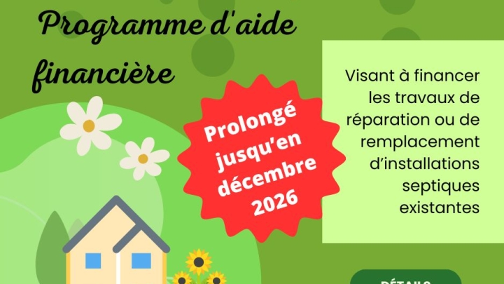 Installation septique : programme d'aide prolongé jusqu'en 2026