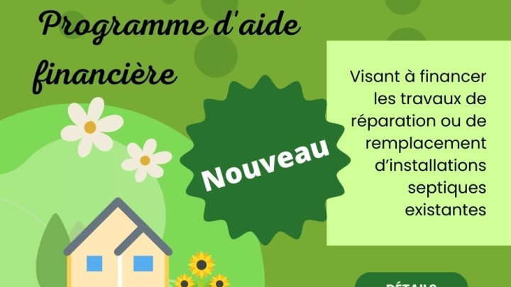 Installation septique: Programme d'aide financière