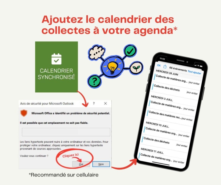 Nouveau : abonnez-vous au calendrier des collectes