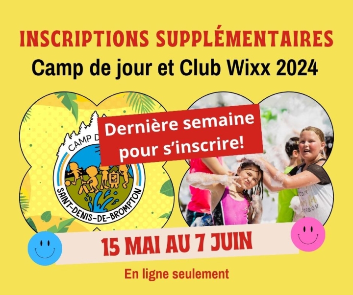 Dernière chance pour s'inscrire au camp de jour