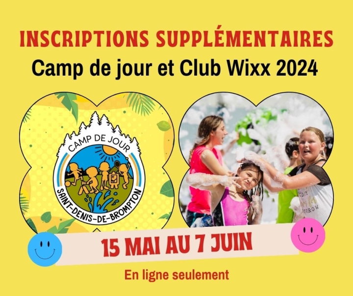 Places supplémentaires au camp de jour