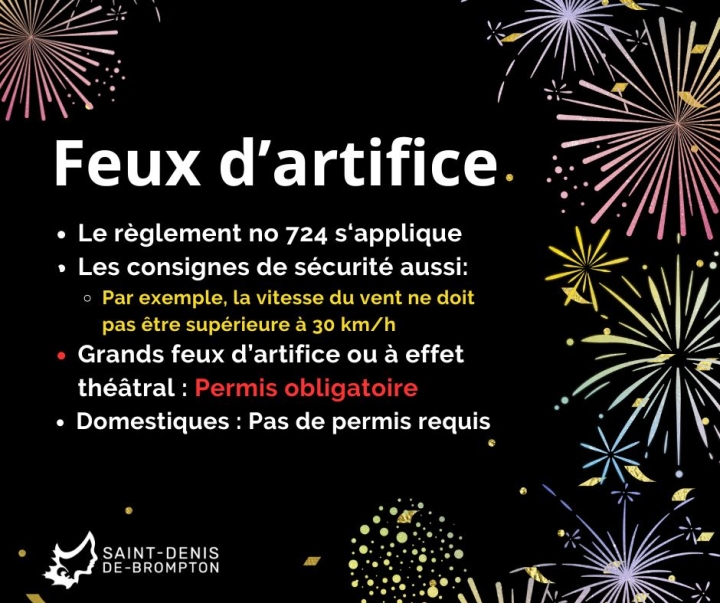 Feux d'artifice : changement à la règlementation