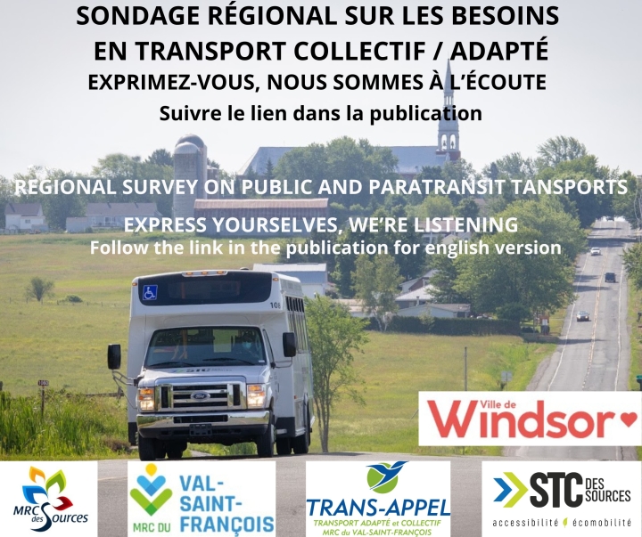 Sondage sur le transport collectif et adapté
