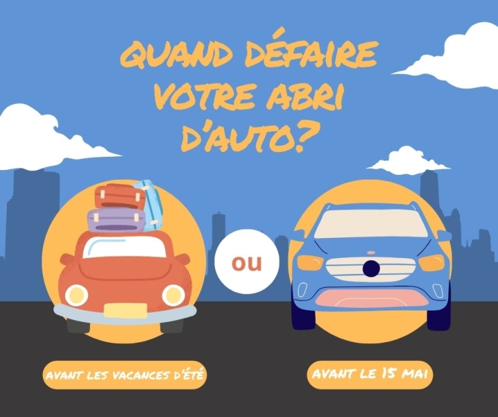 Date limite pour abris d'autos temporaires : 15 mai