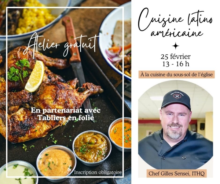 Places disponibles à notre atelier de cuisine