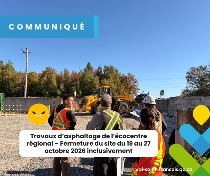 19 au 27 octobre - Fermeture de l'écocentre régional